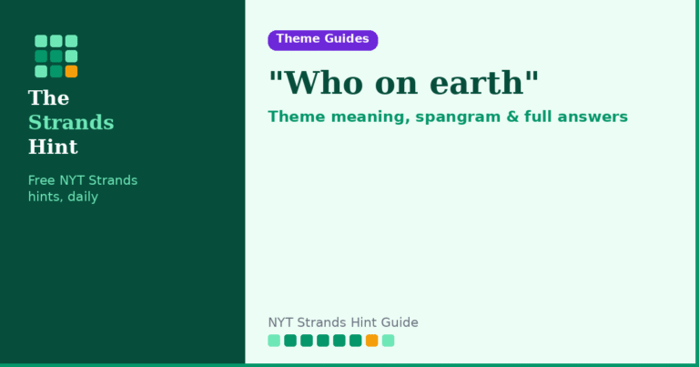who on earth strands hint